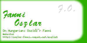 fanni oszlar business card